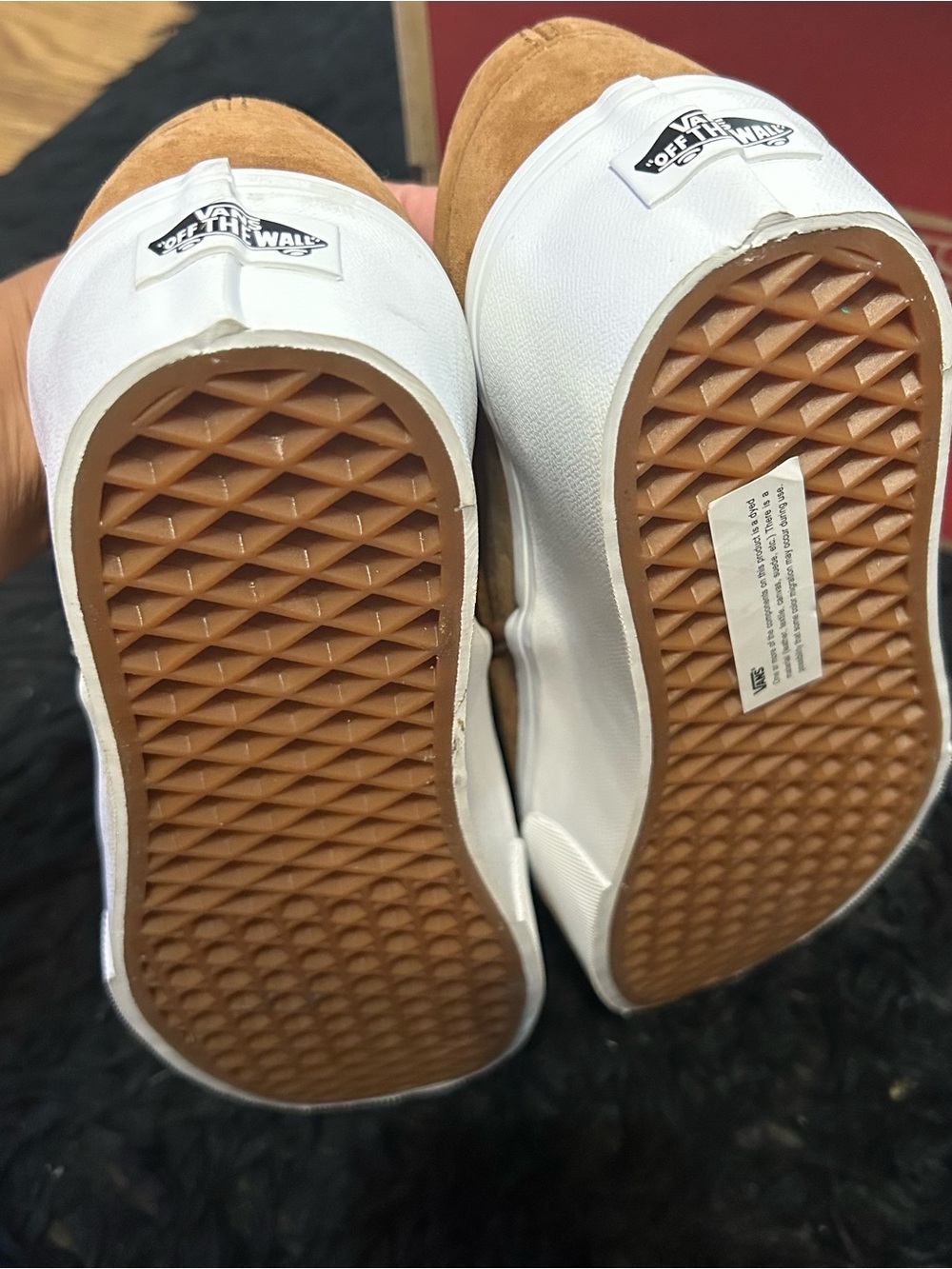 VANS brown leather platform slip on shoes sneakers women’s 8 new - Picture 5 of 7